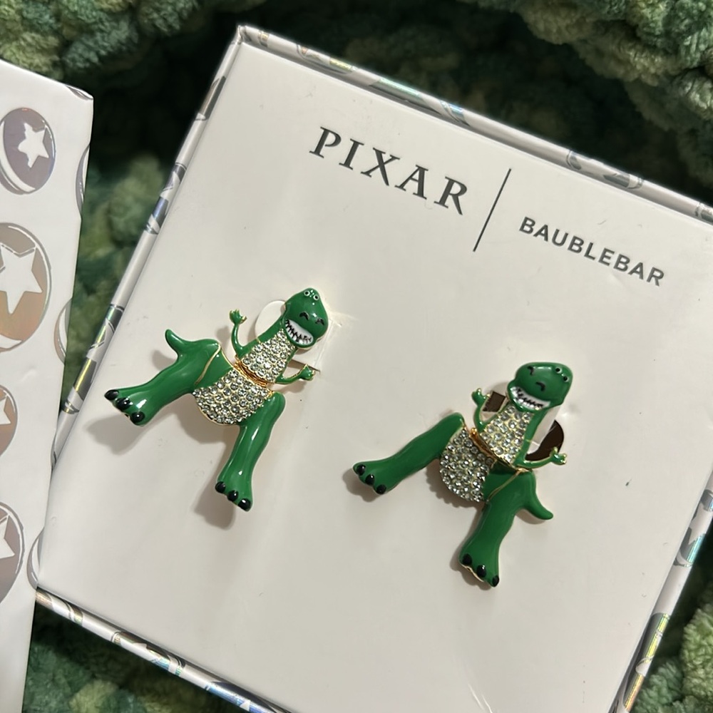 BaubleBar x Disney Pixar Toy Story Rex the dinosaur Earrings NEW! - Picture 8 of 11